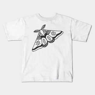 Mystic Moth Butterfly Black Kids T-Shirt